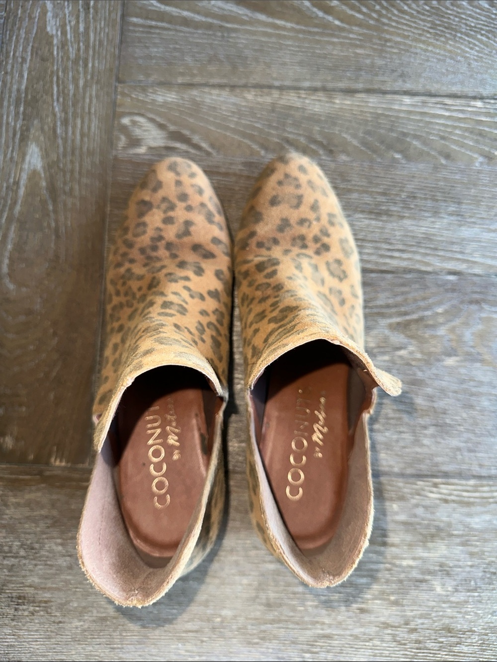 Coconuts by Matisse Leopard Print Suede Ankle Booties - Brown/Tan - Picture 3 of 4